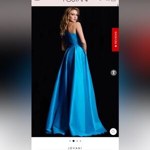 🌟 Jovani 26146 One Shoulder Gown Prom Dress – Size 4 (Peacock Blue)